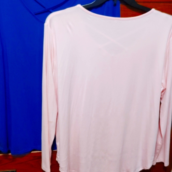 Bundle of 2 Vibrant Blue and Pink Long Sleeve Tops - Picture 5 of 5